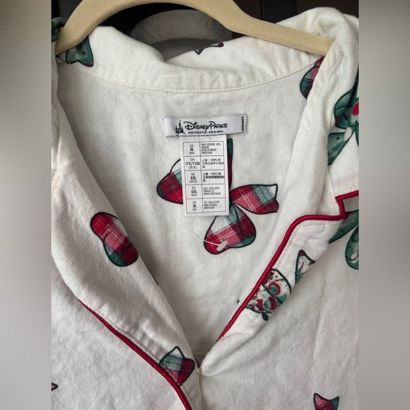 Disney Parks Pajamas shirt Christmas Holiday Retro Mickey Bows long holidays - Picture 3 of 8